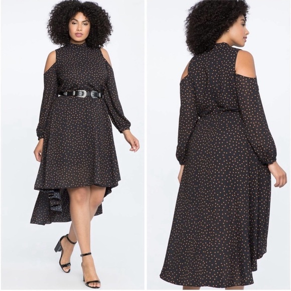 NEW Eloquii Cold Shoulder High Low Fit and Flare Dress Size 18 - Picture 2 of 8